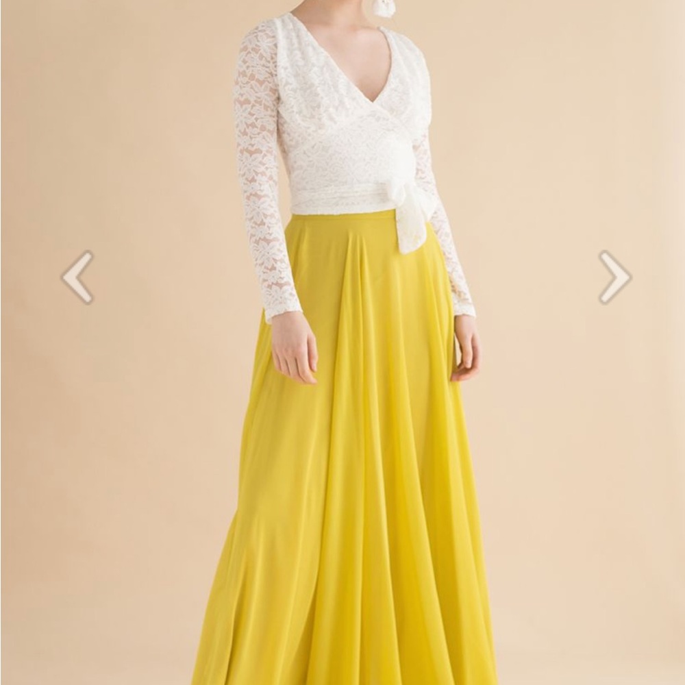Chic Wish- Mustard Yellow Chiffon Maxi Skirt